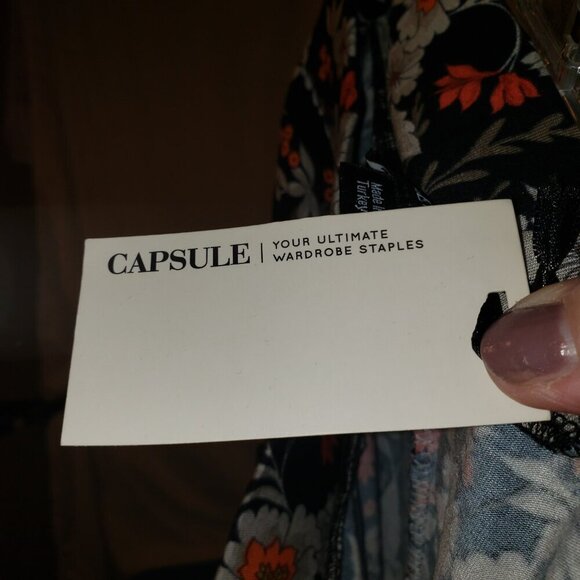 CAPSULE Floral Print Leggings - Black/Red/White - Size 24 - Picture 6 of 8